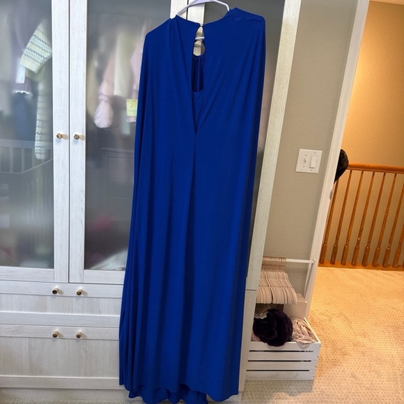 Club L London Midnight Blue Cape Maxi Dress - Picture 3 of 3